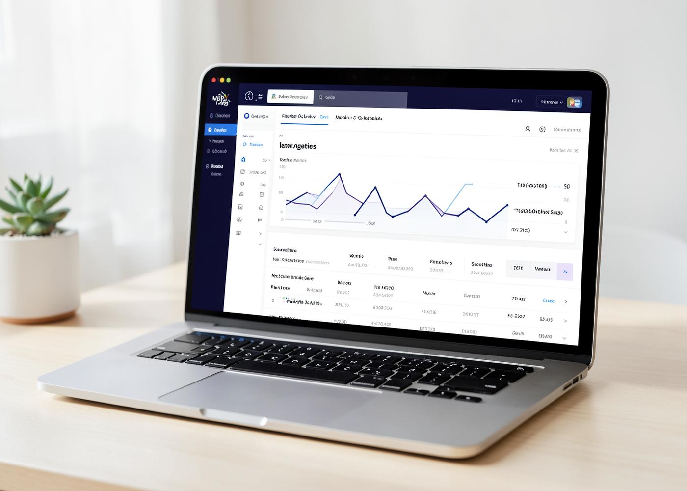 Operations dashboard with charts and data tables